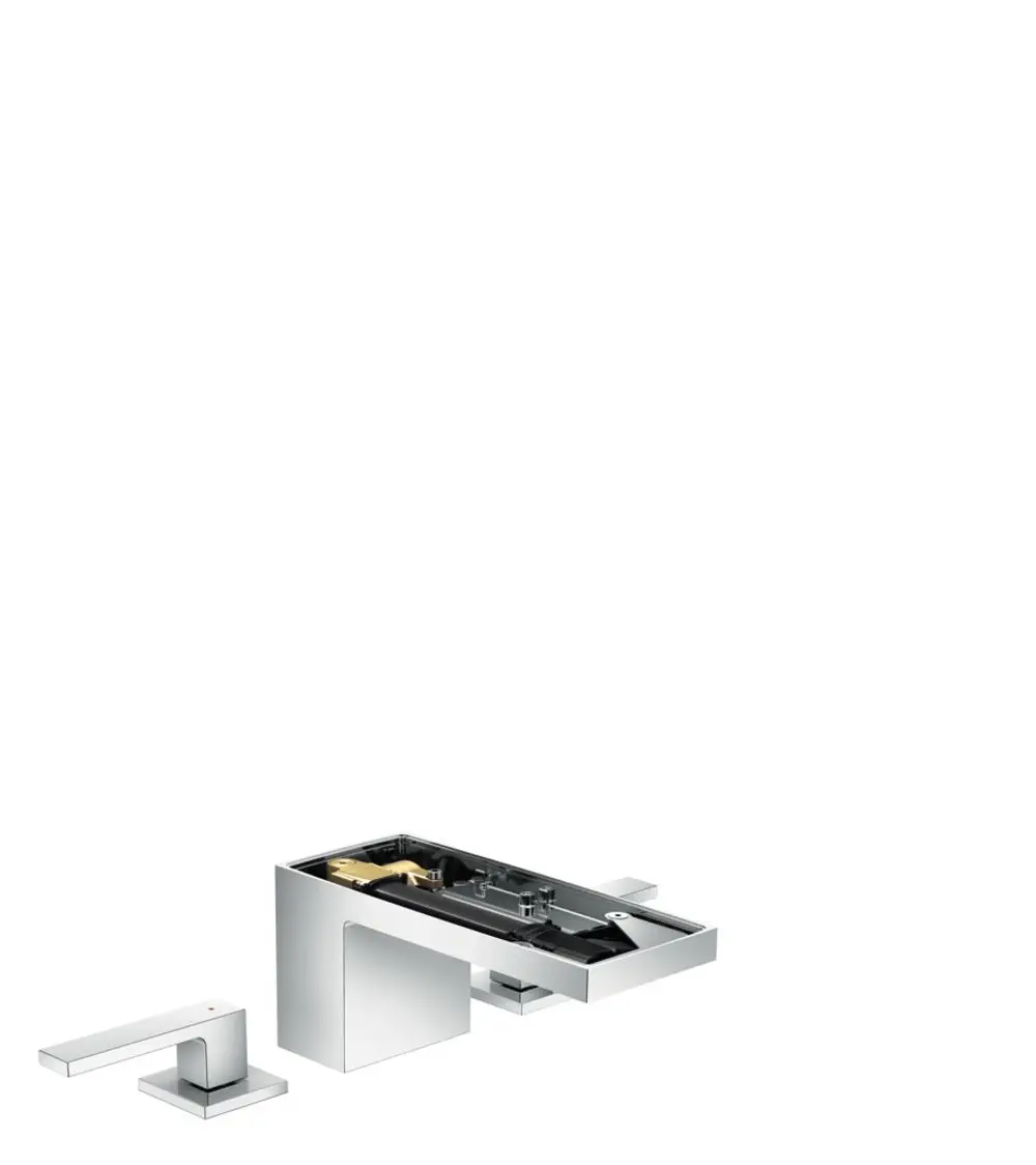 Küchenarmatur von AXOR mit einem minimalistischen Design, bestehend aus einem Korpus und einem Hebel, inklusive einer Push-Open Ablaufgarnitur.